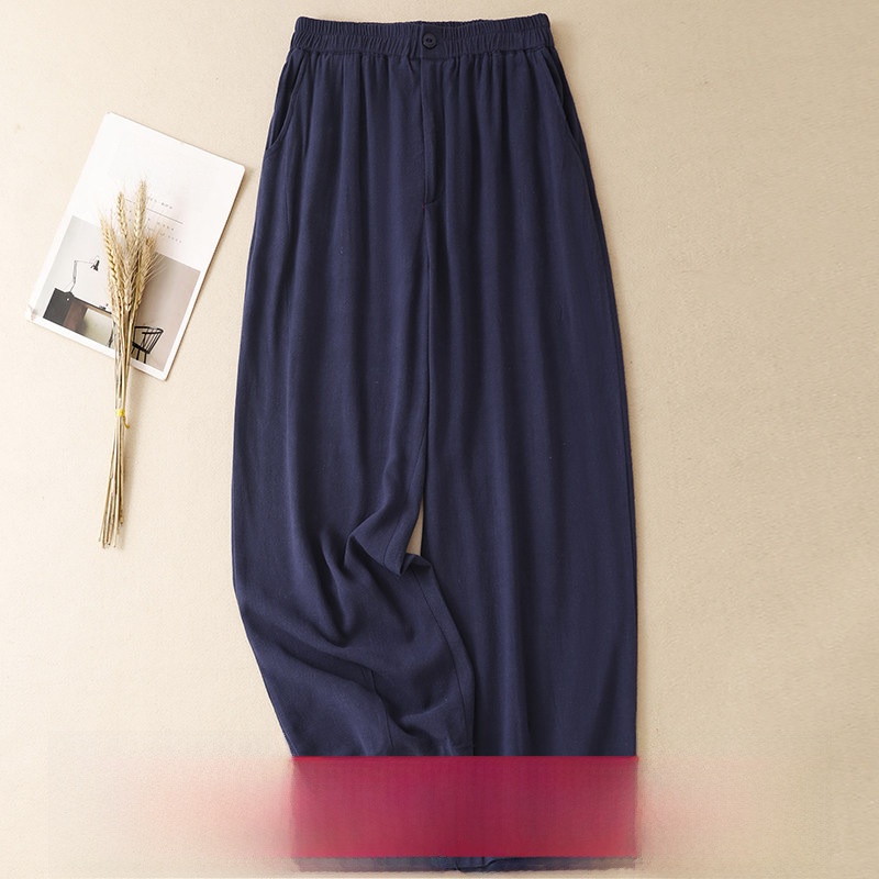 Linen Pant Wide - Şık Pamuklu Keten Geniş Paçalı Pantolon