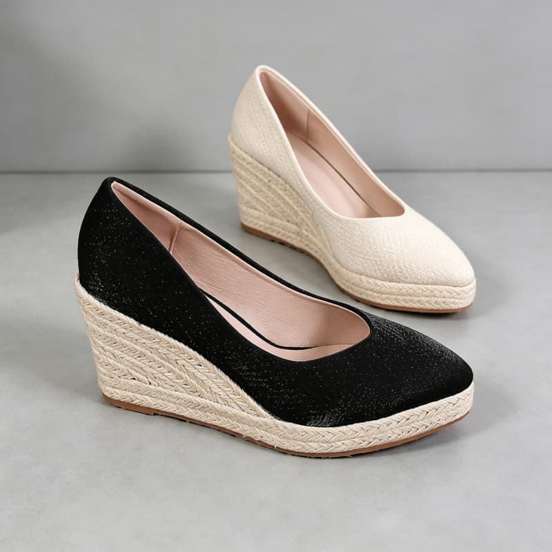8 cm Büyük Boy 34-42 Rahat Nef - Wedge Espadrille Women incelemesi ve fiyatı