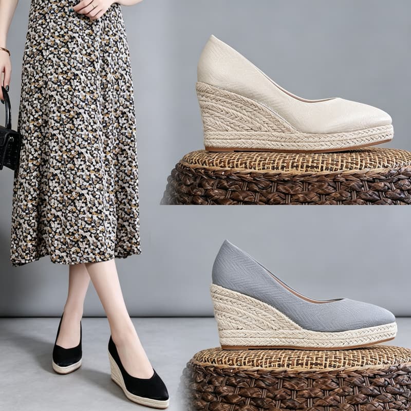 8 cm Büyük Boy 34-42 Rahat Nef - Wedge Espadrille Women incelemesi ve fiyatı