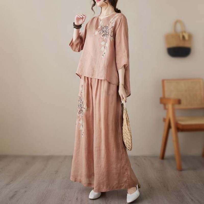 Keten Pamuklu İki Parçalı Takı - Linen Pant Wide incelemesi ve fiyatı