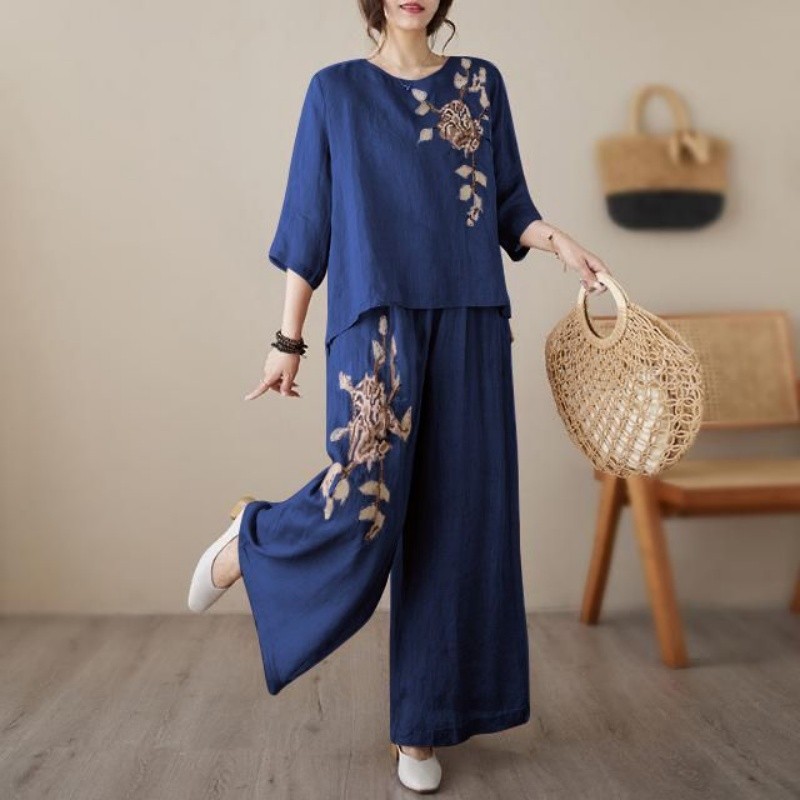 Keten Pamuklu İki Parçalı Takı - Linen Pant Wide incelemesi ve fiyatı