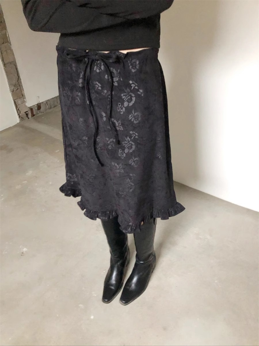 Retro Sokak Stili Koyu Gül Des - Midi Skirt Floral incelemesi ve fiyatı