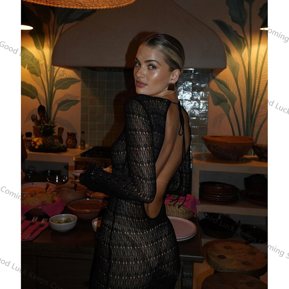 2025 Örme Elbise Backless Cove - Cover Up Kaftan incelemesi ve fiyatı